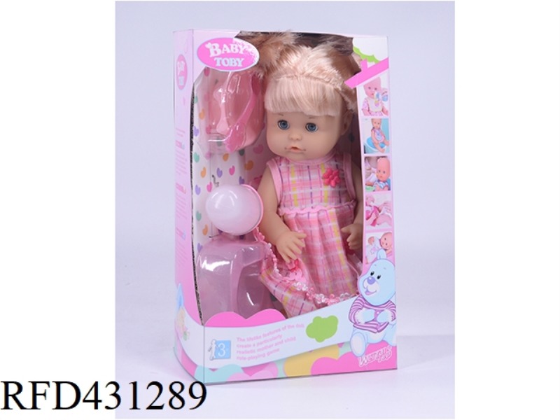 ENGLISH 32CM LIVE EYE DOLL + ACCESSORIES