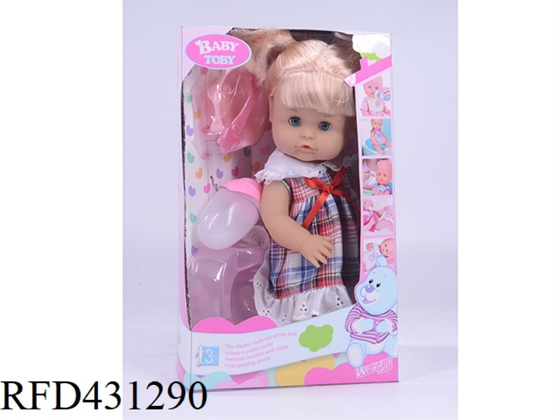 ENGLISH 32CM LIVE EYE DOLL + ACCESSORIES