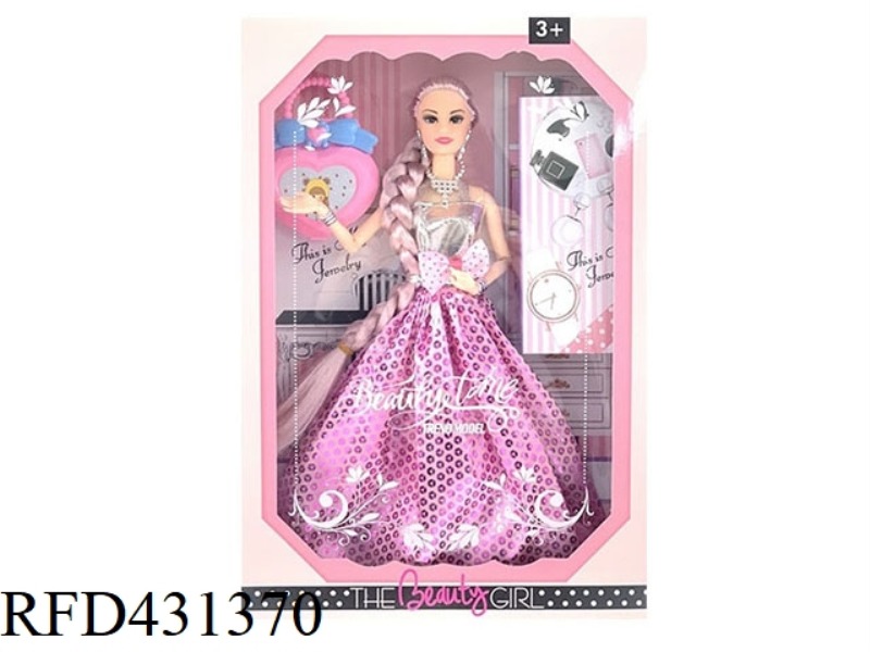 11.5 INCH 9 JOINT SOLID BODY WEDDING DRESS BARBIE WITH TOTE BAG