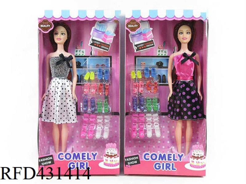 11 INCH SOLID BODY ACTIVE FASHION SKIRT BARBIE TWO SISTERS MIXED, WITH A VARIETY OF SHOES BLISTER