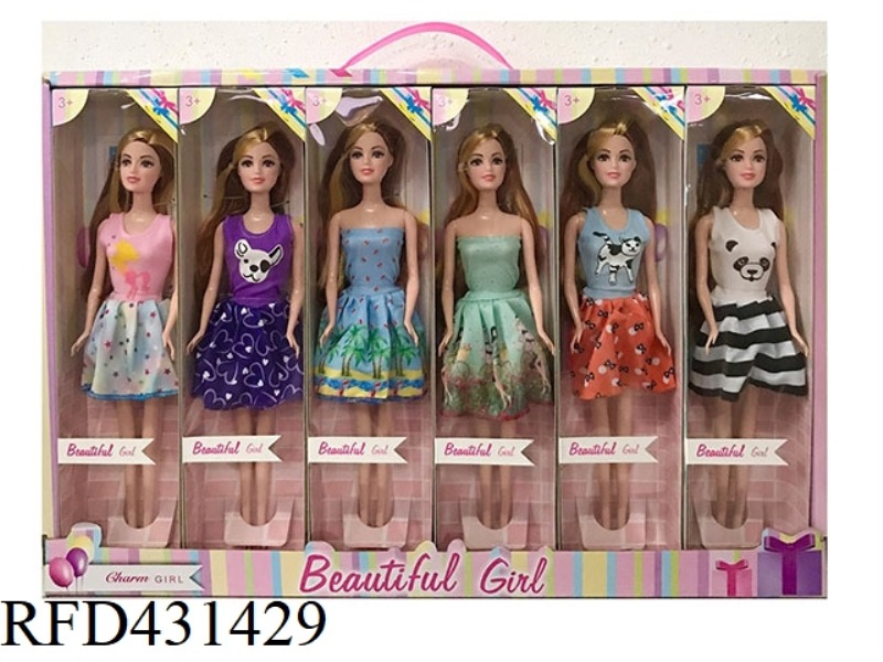 11.5 INCH LIVE HAND SOLID BODY FASHION SKIRT BARBIE 6 MIXED 6PCS