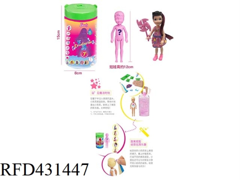 THE SECOND GENERATION 5-INCH SOLID BODY COLORFUL COLOR-CHANGING KELLY THEME. WITH PLASTIC CLOTHES WI