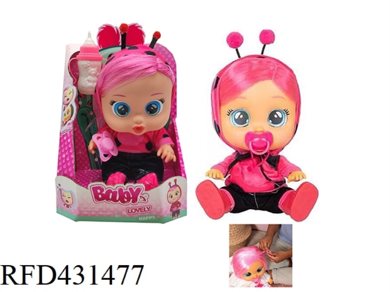 PLUSH LADYBUG-TUTTI FRITTI 9TH GENERATION 14-INCH VINYL CRYING HAIR GIRLS EDITION DOLL WITH FOUR TON