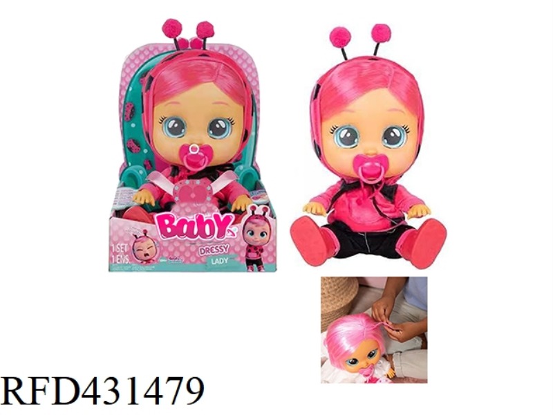 PLUSH LADYBUG-TUTTI FRITTI 9TH GENERATION 14-INCH VINYL CRYING HAIR GIRLS EDITION DOLL WITH FOUR TON