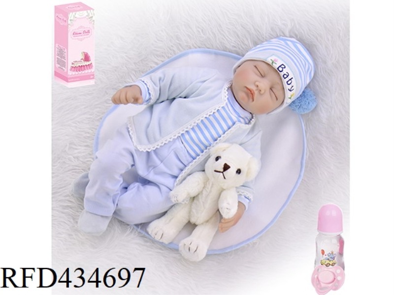 55CM REBIRTH DOLL HIGH SIMULATION BABY DOLL (SIMULATION LANUGO) WITH FEEDING BOTTLE, MAGNETIC PACIFI