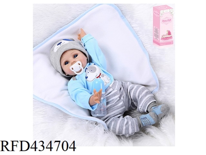 55CM REBIRTH DOLL HIGH IMITATION BABY DOLL (WIG COVER) WITH FEEDING BOTTLE, MAGNETIC PACIFIER, DIAPE