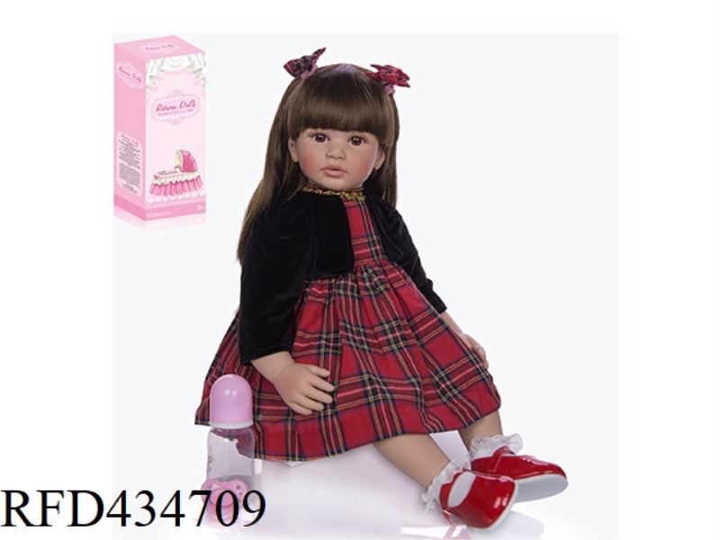 55CM REBIRTH DOLL HIGH IMITATION BABY DOLL (WIG COVER) WITH FEEDING BOTTLE, MAGNETIC PACIFIER, DIAPE