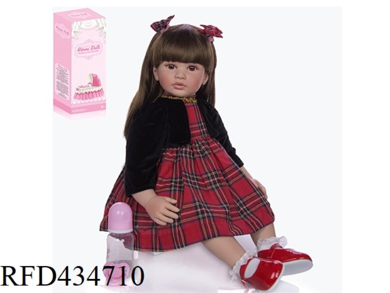 55CM REBIRTH DOLL HIGH SIMULATION BABY DOLL (ORDINARY PP CAR HAIR) WITH FEEDING BOTTLE, MAGNETIC PAC