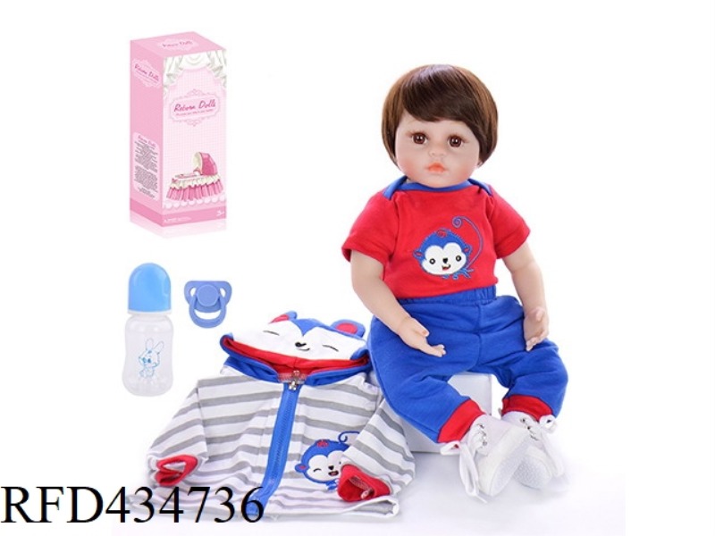 60CM REBIRTH DOLL HIGH IMITATION BABY DOLL (WIG COVER) WITH FEEDING BOTTLE, MAGNETIC PACIFIER, DIAPE