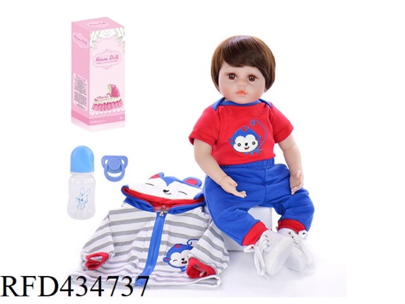 60CM REBIRTH DOLL HIGH SIMULATION BABY DOLL (ORDINARY PP CAR HAIR) WITH FEEDING BOTTLE, MAGNETIC PAC