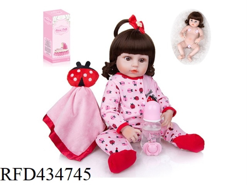 55CM REBIRTH DOLL HIGH SIMULATION BABY DOLL, (ORDINARY PP CAR HAIR) FULL BODY SOFT GLUE, WITH FEEDIN