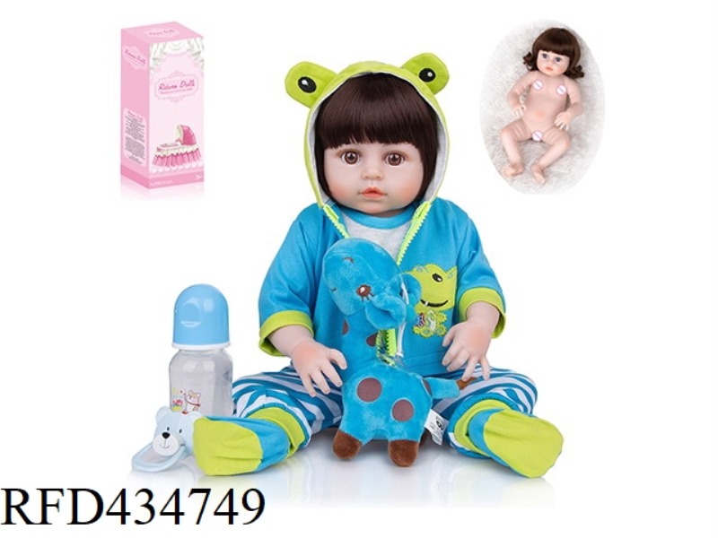 55CM REBIRTH DOLL HIGH SIMULATION BABY DOLL, (ORDINARY PP CAR HAIR) FULL BODY SOFT GLUE, WITH FEEDIN