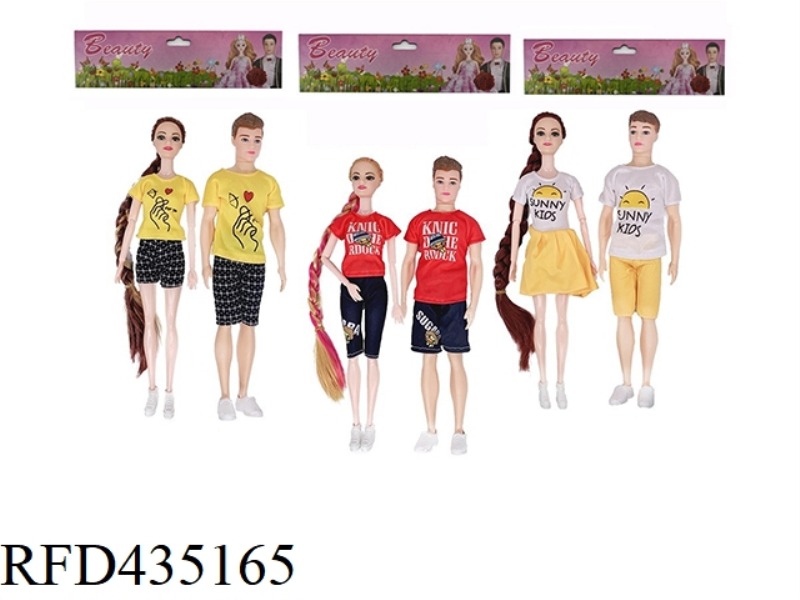 11.5 INCH 9 JOINTS SOLID BODY COUPLE BARBIE 3 STYLES 6 MIXED PACKS, MINIMUM ORDER 3 PIECES