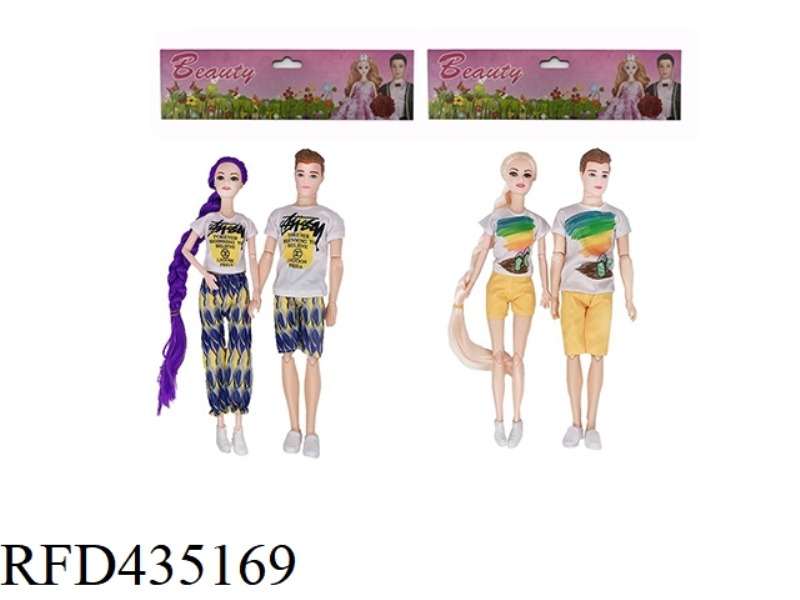 11.5-INCH 12-JOINT SOLID BODY WOMAN AND 11.5-INCH 12-JOINT SOLID BODY MAN COUPLE BARBIE 2 STYLES 4 M