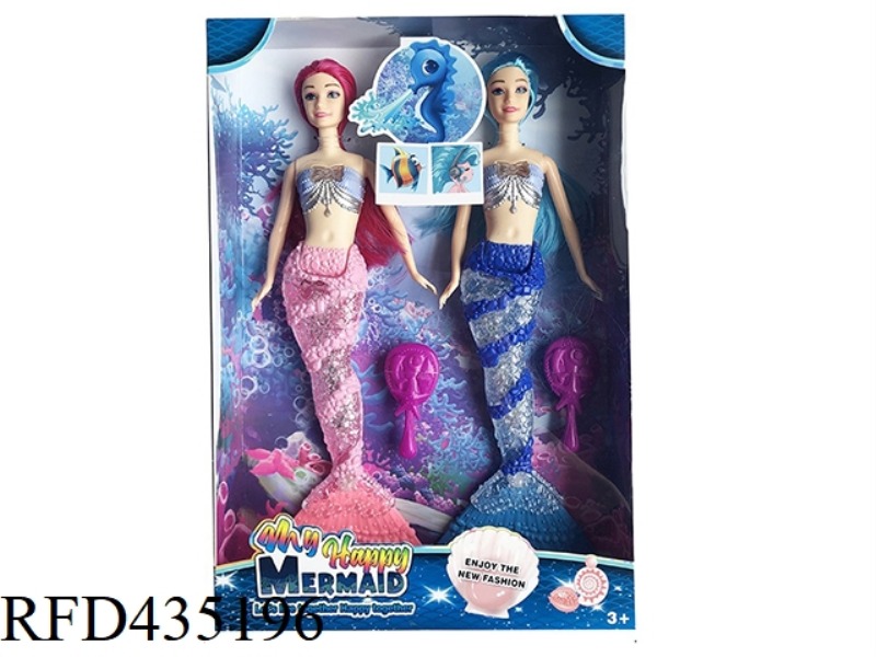 14 INCH REAL MERMAID WITH LIGHT AND MUSIC THEME WITH COMB