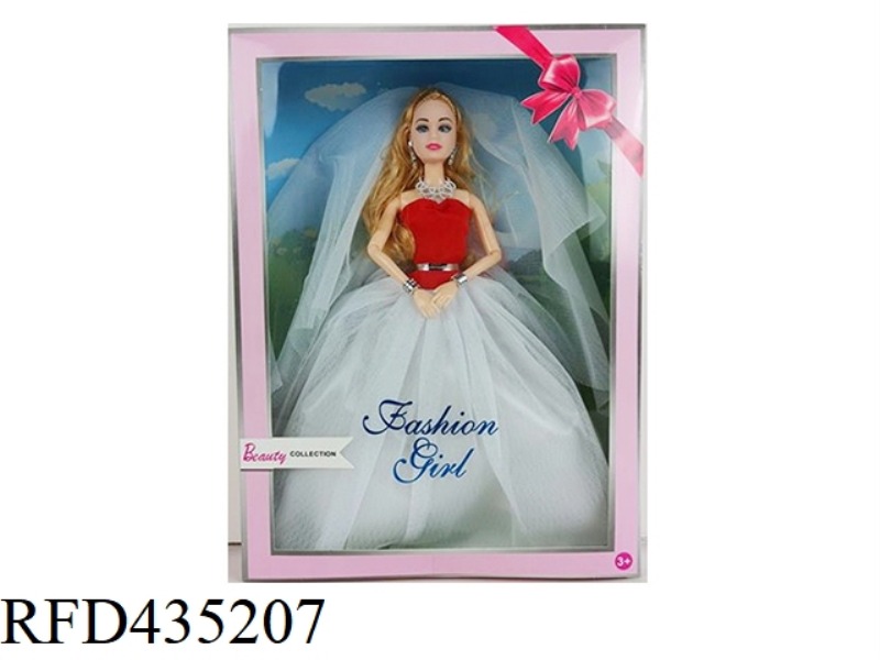 11.5 INCH 9 JOINTS SOLID BODY WEDDING DRESS BARBIE