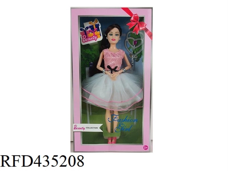 11.5 INCH 9 JOINTS SOLID BODY WEDDING DRESS BARBIE WITH MAGIC WAND