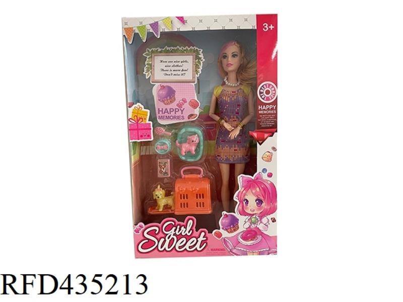 11.5 INCH 9 JOINTS SOLID FASHION BARBIE WITH PET SUIT