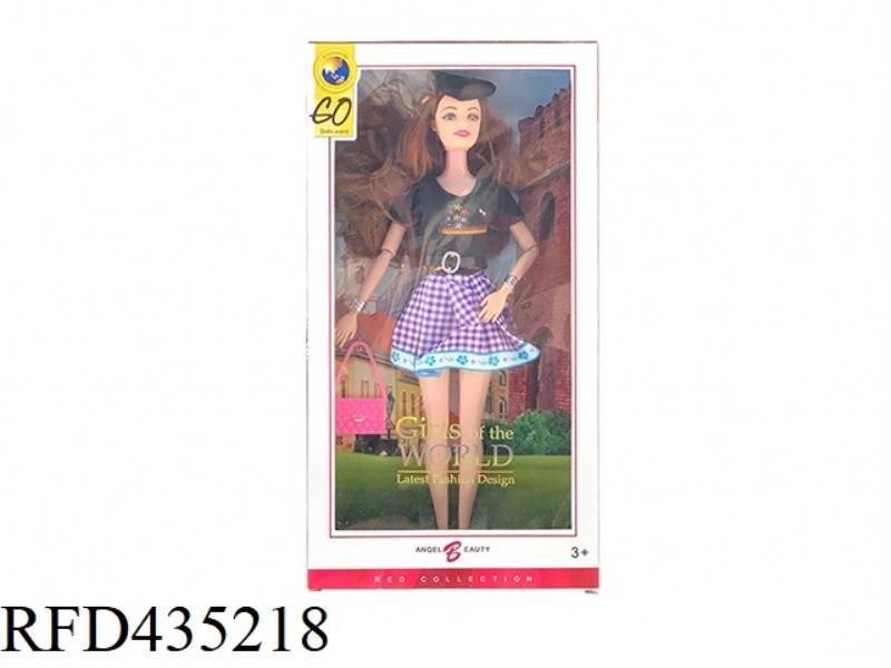 11.5 INCH 9 JOINTS SOLID BODY TREND BARBIE WITH HANDBAG