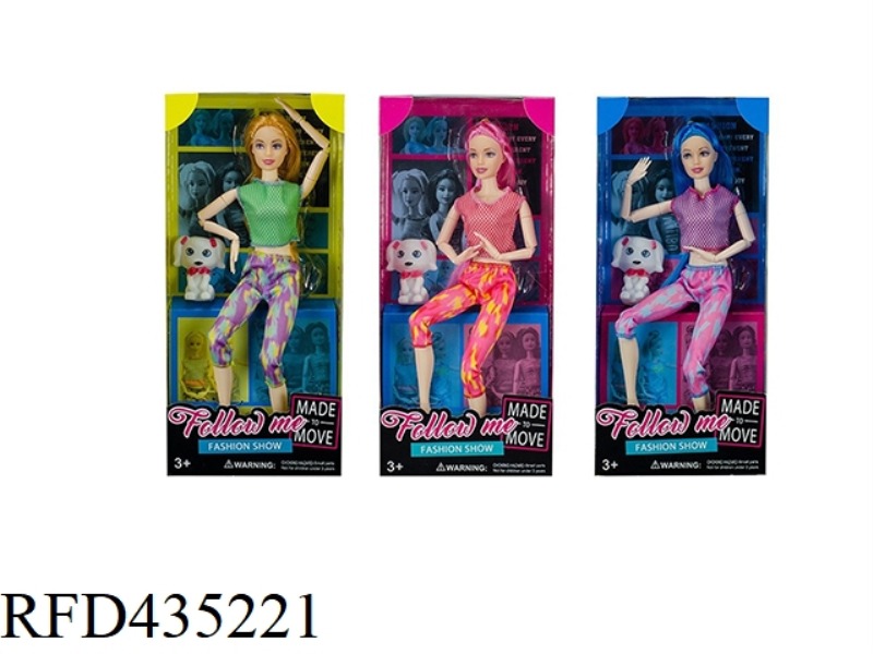 11.5 INCH 12 JOINT SOLID BODY YOGA BARBIE WITH VINYL PET