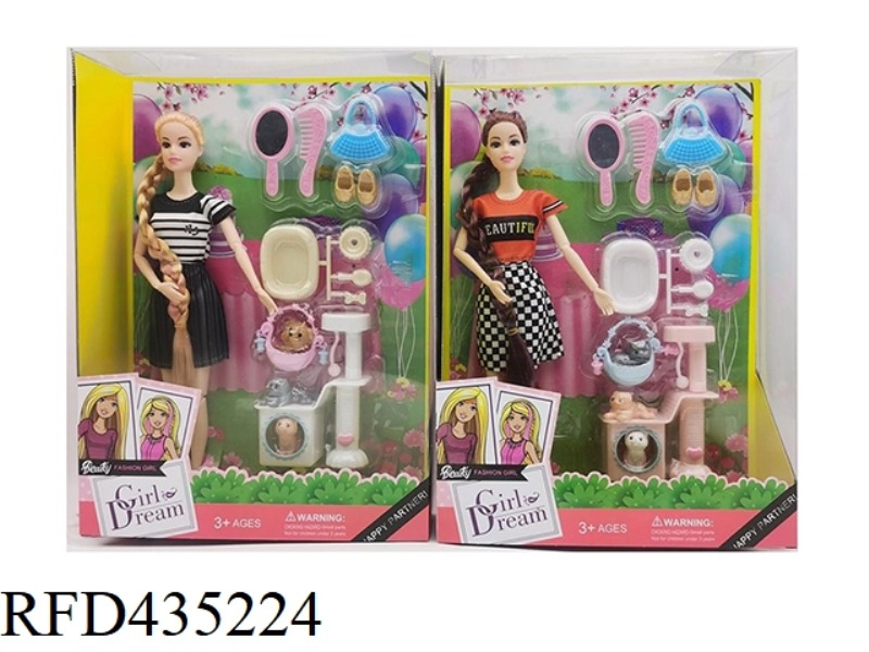 THEME SERIES 11.5 INCH 12 JOINT SOLID PET BARBIE WITH PET SUIT