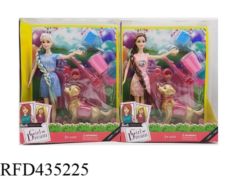 THEME SERIES 11.5 INCH SOLID BODY PET LONG HAIR BARBIE WITH PET SUIT, PET HAS FUNCTION