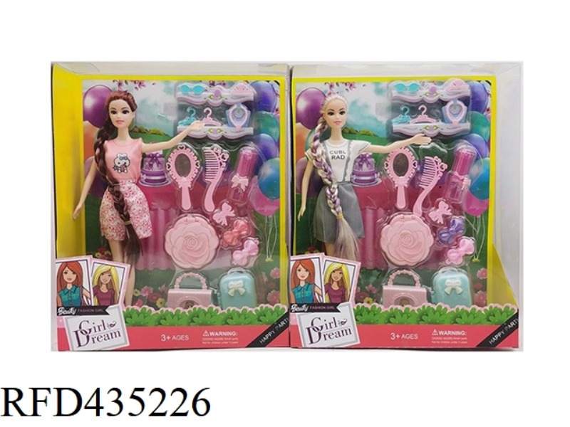 THEME SERIES 11.5 INCH SOLID BODY LONG HAIR BARBIE WITH WARDROBE SUIT