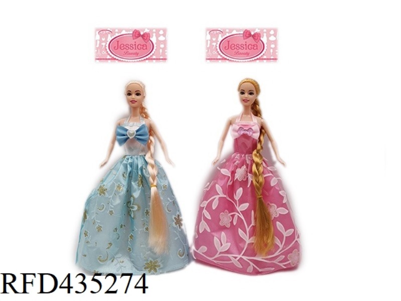 11.5 INCH SOLID BODY LONG HAIR JOINT PRINCESS DRESS BARBIE THREE RANDOM MIX