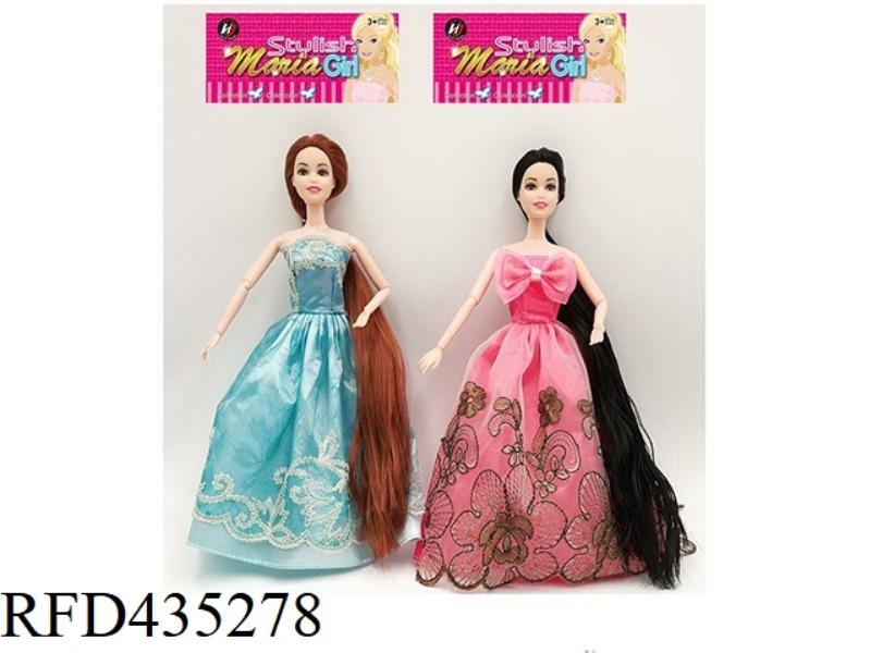 11.5 INCH SOLID BODY JOINT BARBIE LONG WHIP FASHION WEDDING DRESS 2 MIXED SINGLE 1 BAG