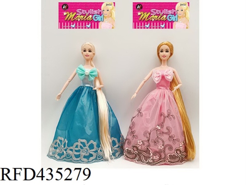 11.5 INCH SOLID BODY JOINT BARBIE DOUBLE WHIP WITH BOW FASHION WEDDING DRESS 2 MIXED SINGLE 1 BAG