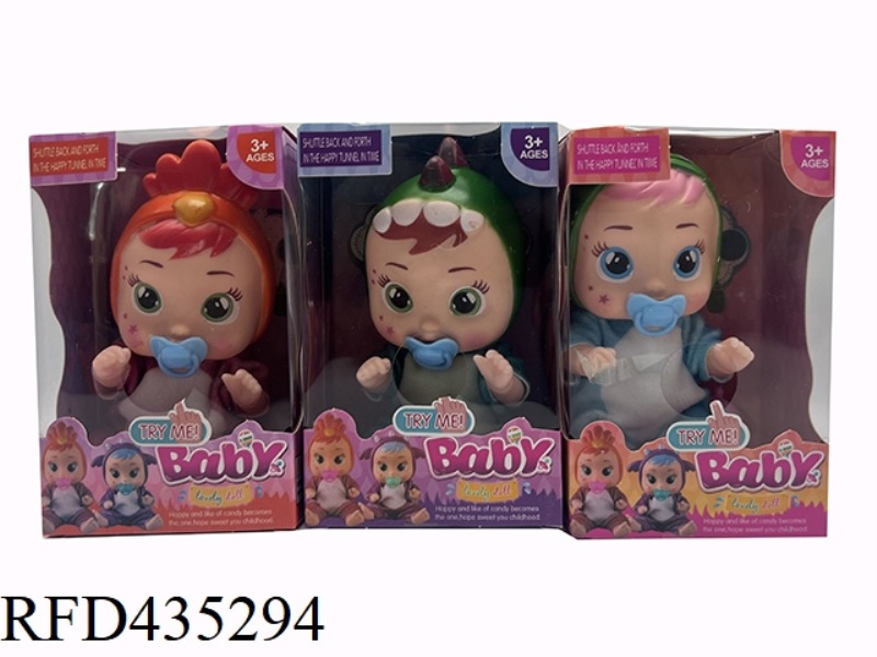 UNICORN SERIES 14 INCH VINYL CRYING DOLL WITH FOUR TONES CRY BABIES-TUTTI FRITTI ANIMAL SERIES WITH