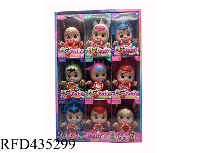 UNICORN SERIES 10 INCH VINYL CRYING DOLL WITH FOUR TONES CRY BABIES-TUTTI FRITTI ANIMAL SERIES WITH