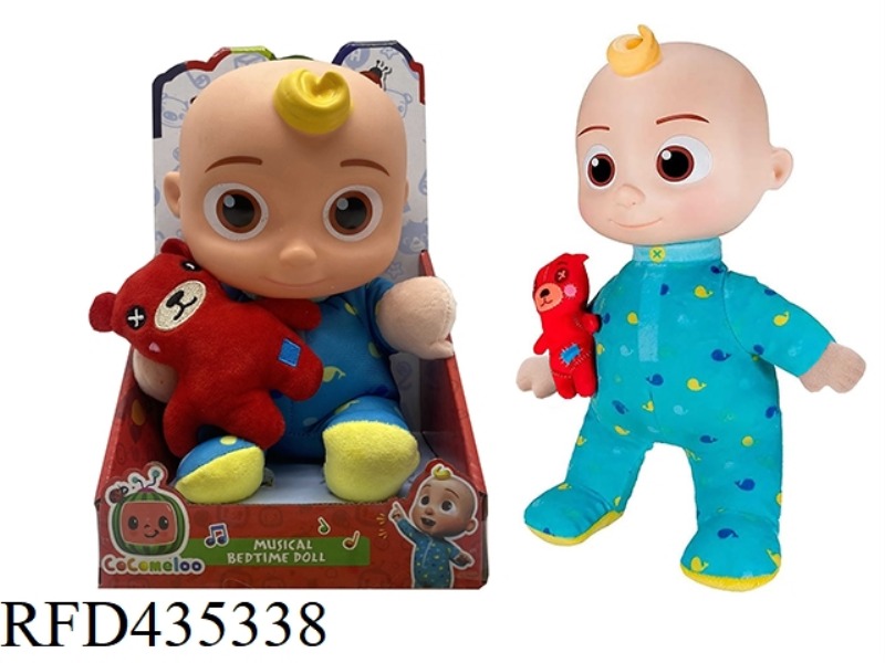 14 INCH VINYL HEAD COTTON BODY COCOMELON SUPER BABY WITH THEME MUSIC 4 DIFFERENT THEME MUSIC AND CHR