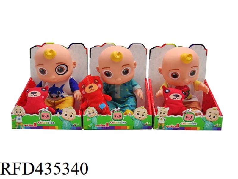 10 INCH VINYL COCOMELON SUPER BABY WITH 4 DIFFERENT THEME MUSIC AND CHRISTMAS MUSIC 3 THEME CLOTHES