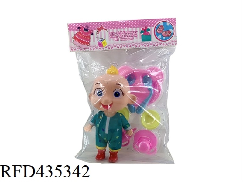 7 INCH SOLID COCOMELON WITH CUTLERY SET