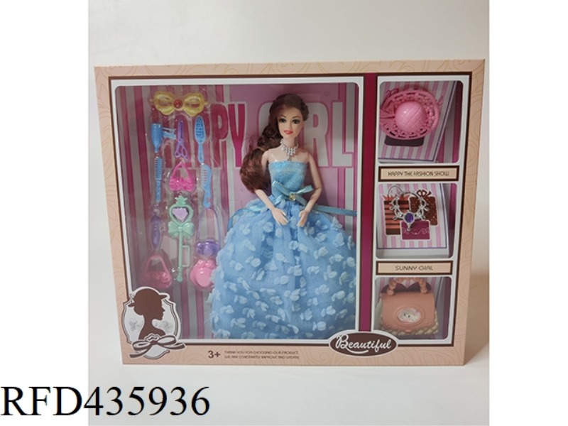 11 INCH 9-JOINT SOLID DRESS BARBIE + ACCESSORIES SET