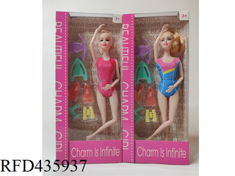 11 INCH 12 JOINT SOLID SWIMSUIT BARBIE + DIVING SUIT ACCESSORIES 2 MIXED