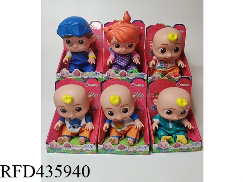 10 INCH {SUPER BABY} ENAMEL DOLL WITH FOUR CALLS AND 6 MIXED CLOTHES
