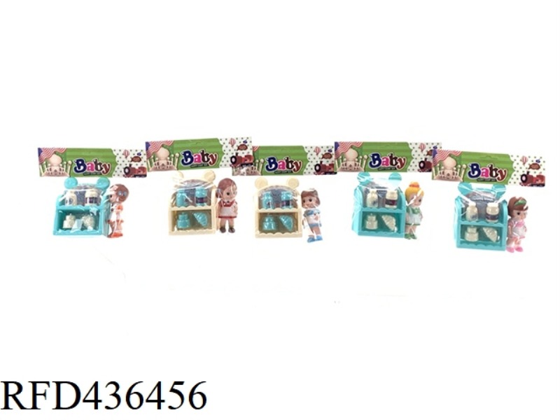 2.5-INCH ENAMEL FOREIGN GIRL WITH SNACK ACCESSORIES CABINET
