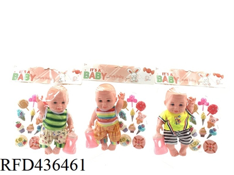 10 INCH FASHION ENAMEL DOLL WITH DESSERT, BLISTER AND BOTTLE
