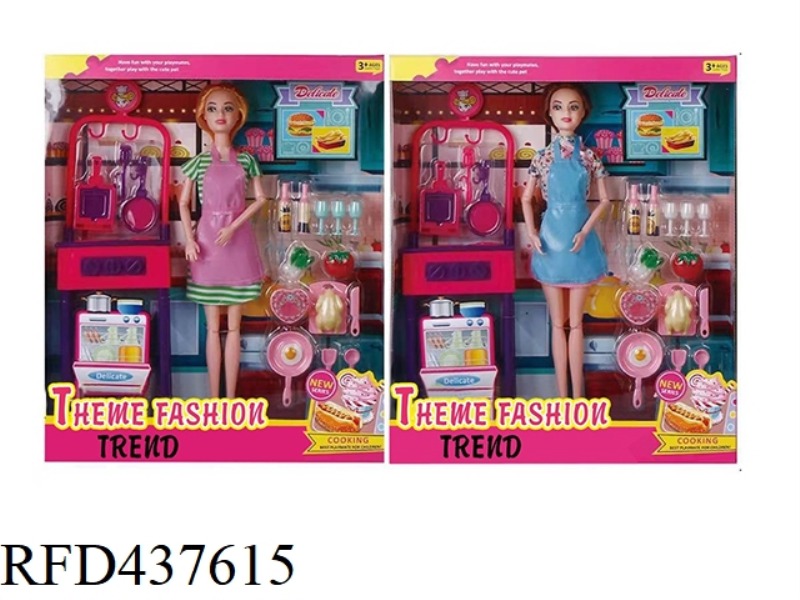 OVEN SET 11.5 INCH 12 JOINTS SOLID BARBIE WITH BBQ BLISTER