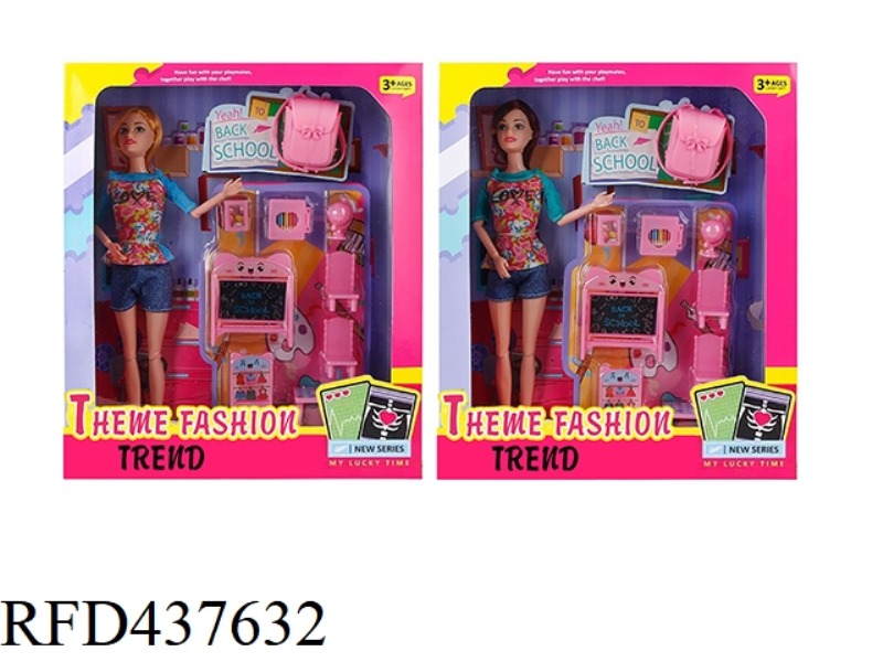 11.5 INCH 12 JOINT SOLID BODY STUDENT BARBIE WITH LEARNING SUIT