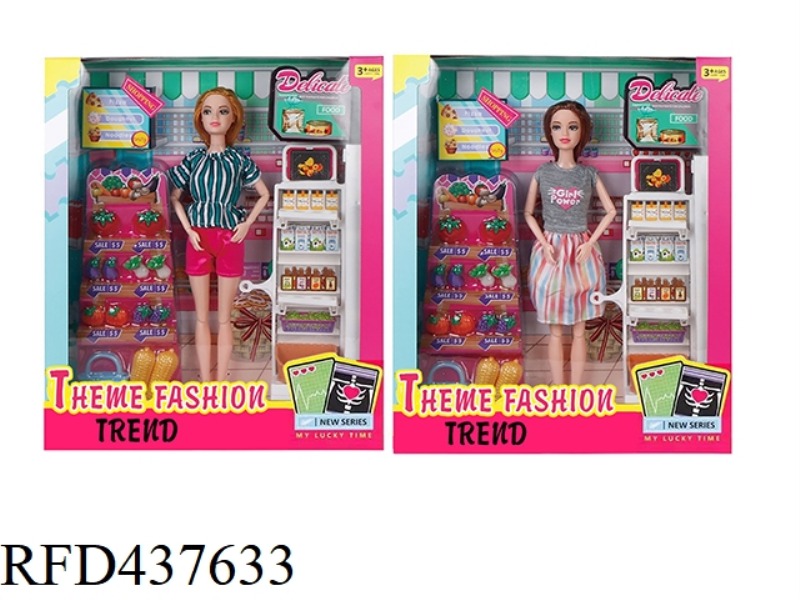 11.5 INCH 12 JOINTS SOLID FRUIT SHOP BARBIE WITH FRUIT SET