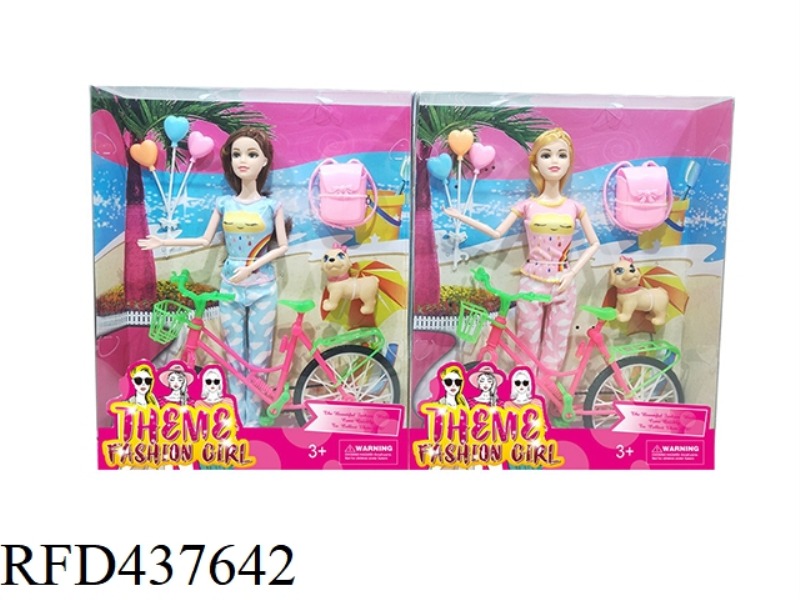 11.5-INCH 12-JOINT SOLID BODY WITH BICYCLE, PUPPY, BALLOON
