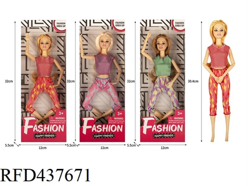 FASHION TREND SERIES 11.5 INCH 12 JOINTS SOLID BODY YOGA BEAUTY 3 MIXES