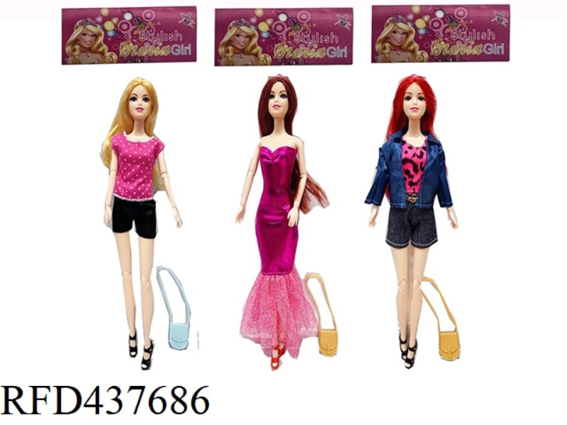 11.5 INCH 11 JOINTS SOLID FASHION BARBIE 3 MIXES