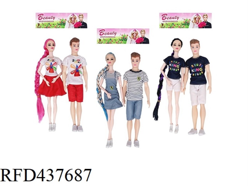 11.5 INCH 9 JOINTS SOLID COUPLE BARBIE 3 STYLES 6 MIXED ORDER 3 PIECES