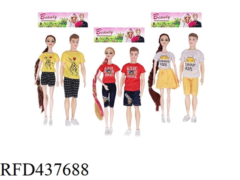 11.5 INCH 9 JOINTS SOLID COUPLE BARBIE 3 STYLES 6 MIXED ORDER 3 PIECES