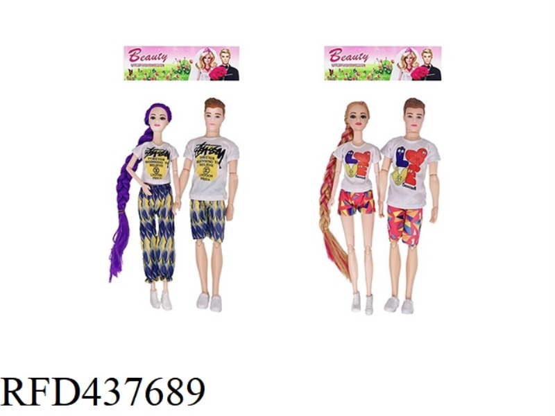 11.5 INCH 11 JOINTS SOLID COUPLE BARBIE 2 STYLES 4 MIXED
