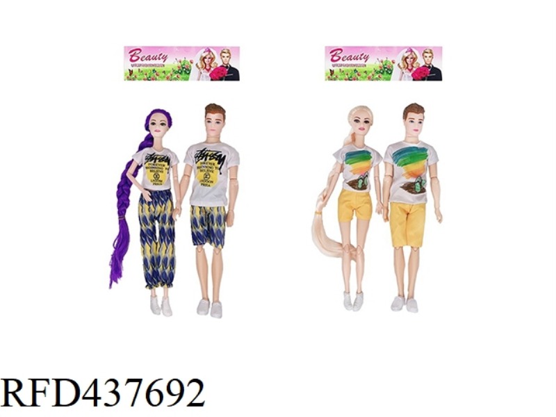 11.5 INCH 11 JOINTS SOLID COUPLE BARBIE 2 STYLES 4 MIXED